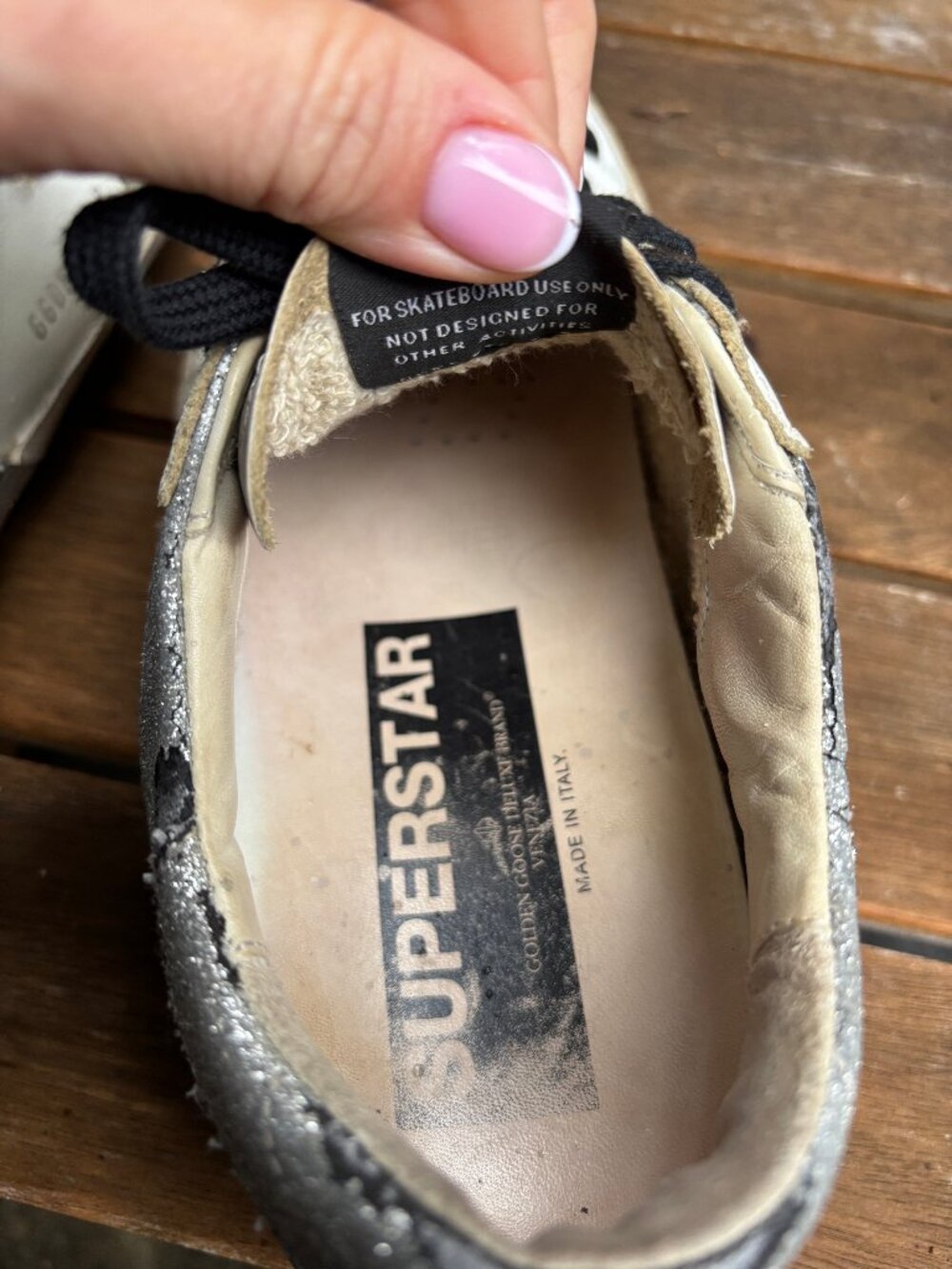 Golden Goose Superstar Sneakers – EU 39 – Distressed Silver Glitter - Picture 8 of 16